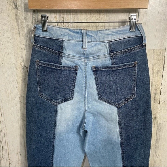 Altar'd State Blue Two-Tone Flare Jeans - Picture 8 of 11